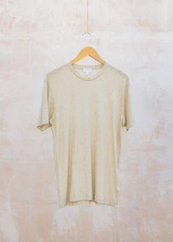 Sunspel Pima Cotton Linen T-Shirt In Ash Grey