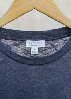 Sunspel Pima Cotton Linen T-Shirt In Navy -Burford Garden Sale Sunspel Pima T Shirt in Navy IMG 0525