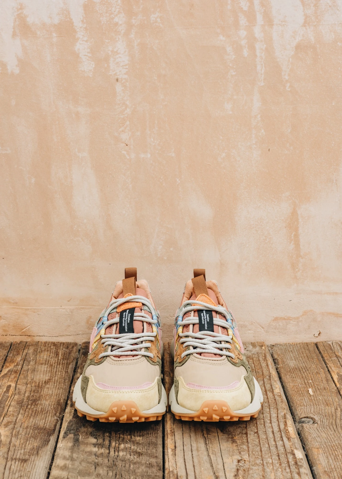 Flower Mountain Women's Yamano 3 Suede And Nylon Sneakers In Cream, Taupe And Militaire - Image 2